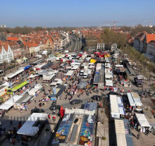 Luchtfoto van de handelsmarkt van Brugge 