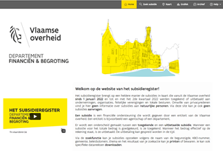 Homepage van het subsidieregister